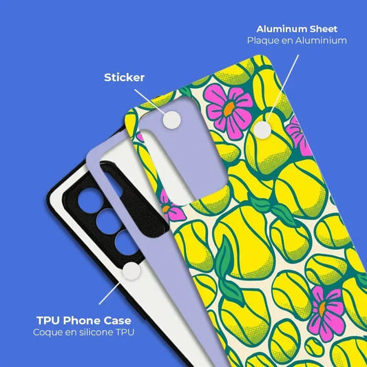 Coque sublimation 2D TPU pour Oppo Reno 8 Pro, 8 Lite, 6, 5 Pro Plus, 4, 2, Z. La plaque arrière en aluminium dédiée à la sublimation permet la personnalisation de la coque.