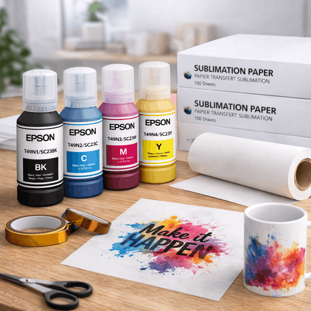 Consommables sublimation encres scotch papier sublimation