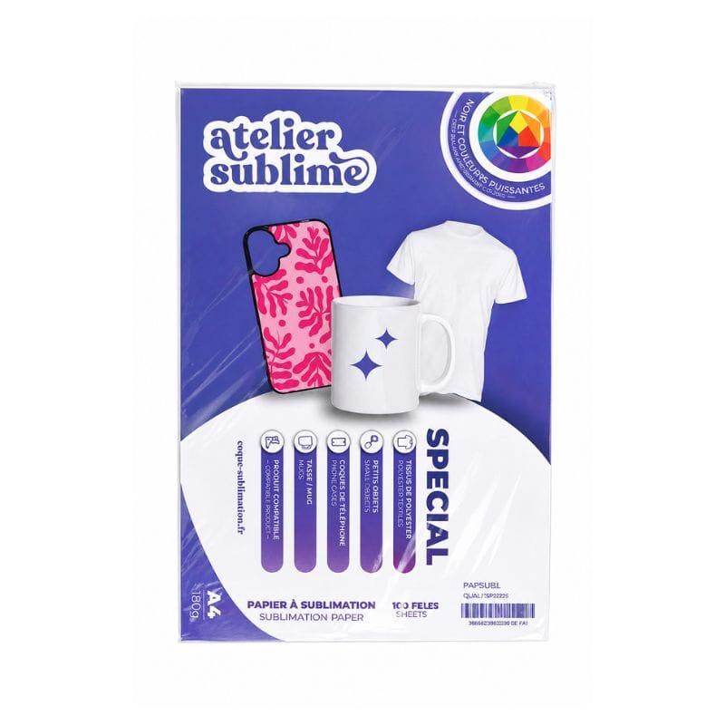 Coque sublimation Papier Papier de sublimation A4 - coque de téléphone - 100 feuilles Papier de sublimation A4 - coque de téléphone - 100 feuilles
