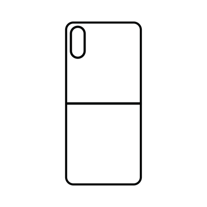 Coque sublimation 2D TPU pour Samsung Galaxy Z Flip 4. La plaque arrière en aluminium dédiée à la sublimation permet la personnalisation de la coque.