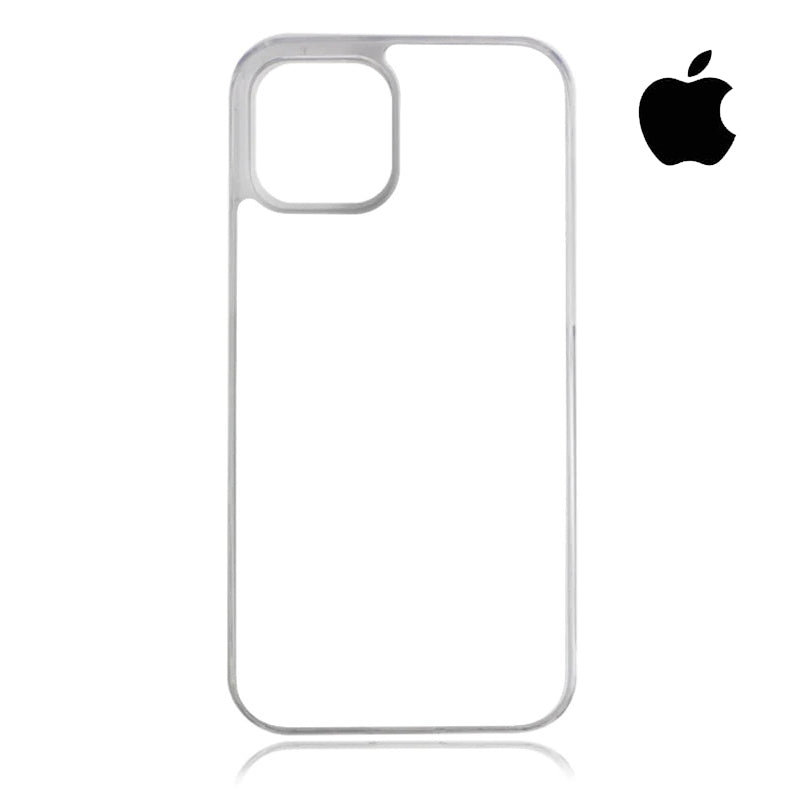 Coque sublimation 2D TPU pour Apple iPhone 15 Pro Max, 15 Pro, 15 Plus, 14, 13, 12, 11, XS, XR, X, SE, 8, 7, 6, 5, 4. La plaque arrière en aluminium dédiée à la sublimation permet la personnalisation de la coque.